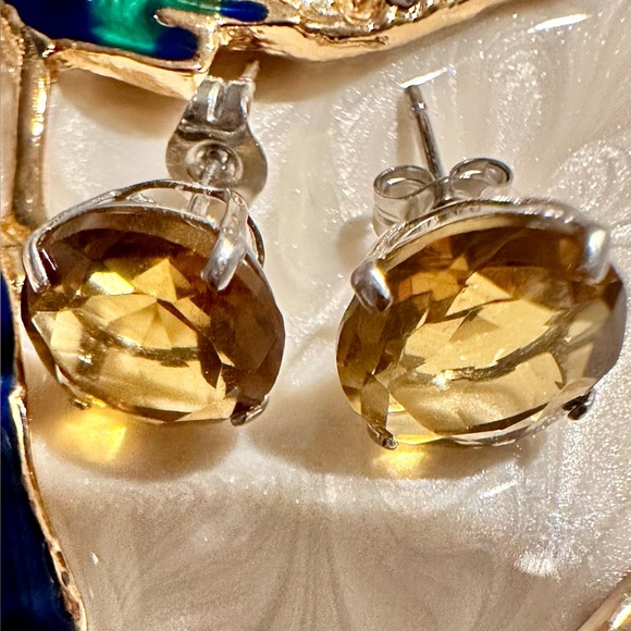 14k solid white gold with genuine 5.30ct  Yellow topaz - Picture 3 of 12